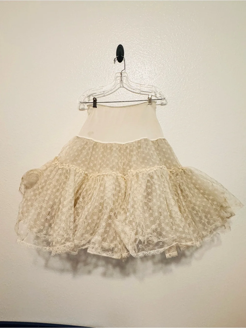 Vintage 50s White Pennys Adonna PUFFY Crinoline Petticoat size small